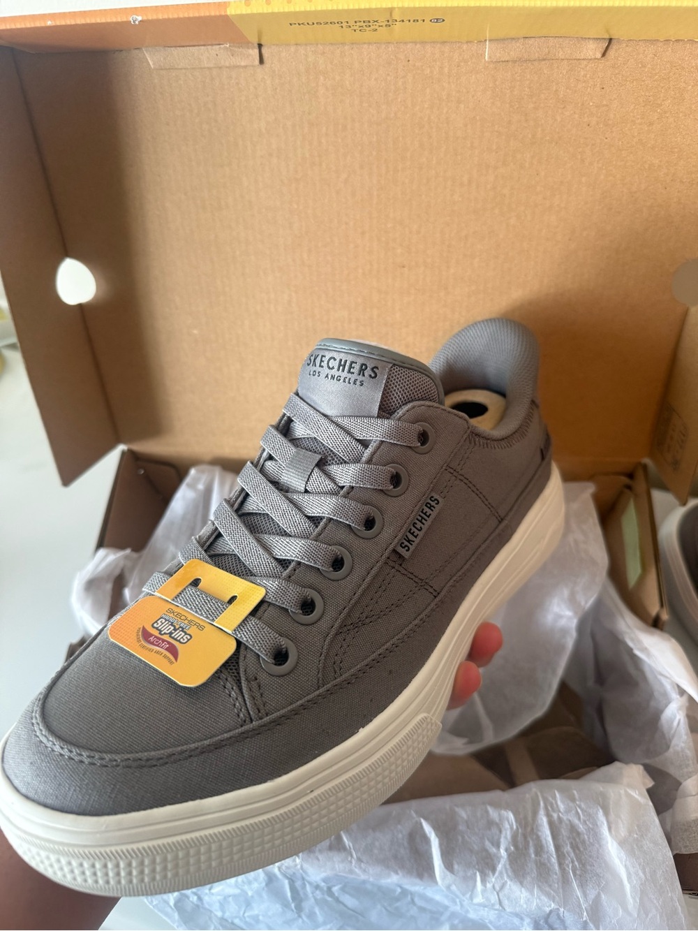 Skechers NEW Slip-ins Gray Lace-Up Sneakers - Picture 8 of 8